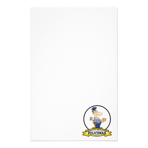 WORLDS GREATEST POLICEMAN MEN CARTOON STATIONERY DESIGN