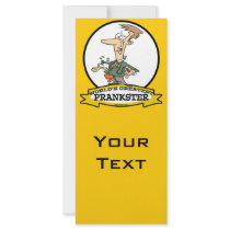 WORLDS GREATEST PRANKSTER MEN CARTOON CUSTOM RACK CARD