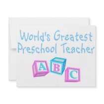 Worlds Greatest Preschool Teacher invitations by TeeZazzle Worlds Greatest Preschool Teacher invitations