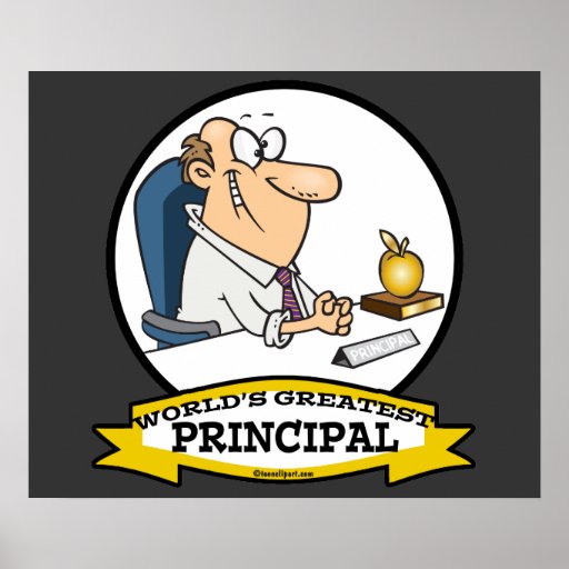 WORLDS GREATEST PRINCIPAL MEN CARTOON POSTER | Zazzle