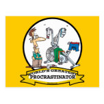 WORLDS GREATEST PROCRASTINATOR MEN CARTOON POSTCARDS
