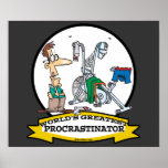 WORLDS GREATEST PROCRASTINATOR MEN CARTOON PRINT