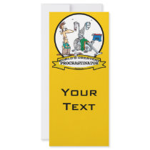 WORLDS GREATEST PROCRASTINATOR MEN CARTOON CUSTOM RACK CARD