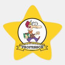 WORLDS GREATEST PROFESSOR MEN CARTOON STICKERS