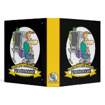 WORLDS GREATEST PROGRAMMER MEN CARTOON 3 RING BINDER