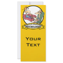 WORLDS GREATEST PSYCHOLOGIST MEN CARTOON CUSTOM RACK CARDS