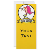 WORLDS GREATEST PUNK ROCKER GIRL CARTOON CUSTOM RACK CARD