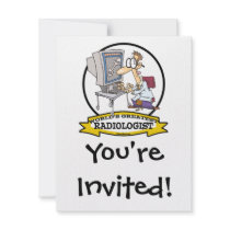 WORLDS GREATEST RADIOLOGIST MEN CARTOON CUSTOM INVITE