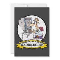 WORLDS GREATEST RADIOLOGIST MEN CARTOON PERSONALIZED ANNOUNCEMENTS