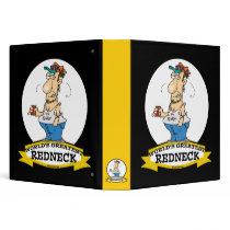 WORLDS GREATEST REDNECK II CARTOON 3 RING BINDER