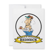 WORLDS GREATEST REDNECK II CARTOON PERSONALIZED ANNOUNCEMENT
