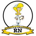 WORLDS GREATEST RN NURSE WOMEN CARTOON ACRYLIC CUT OUTS