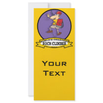 WORLDS GREATEST ROCK CLIMBER CARTOON CUSTOMIZED RACK CARD
