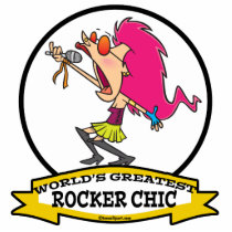 WORLDS GREATEST ROCKER CHIC CARTOON PHOTO SCULPTURE