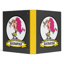 WORLDS GREATEST ROCKSTAR FEMALE CARTOON 3 RING BINDERS