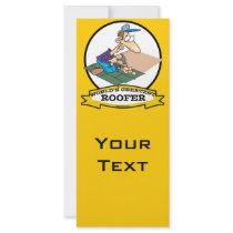 WORLDS GREATEST ROOFER MEN CARTOON RACK CARD TEMPLATE