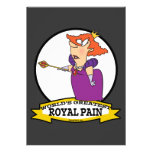 WORLDS GREATEST ROYAL PAIN WOMEN CARTOON CUSTOM INVITE