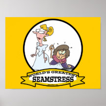 WORLDS GREATEST SEAMSTRESS CARTOON PRINT
