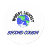 World's Greatest Second Cousin Stickers