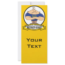 WORLDS GREATEST SECURITY GUARD MEN CARTOON CUSTOMIZED RACK CARD