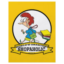 WORLDS GREATEST SHOPAHOLIC WOMEN CARTOON FLYER DESIGN