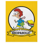 WORLDS GREATEST SHOPAHOLIC WOMEN CARTOON FLYER DESIGN