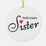 Worlds Greatest Sister Christmas Tree Ornament