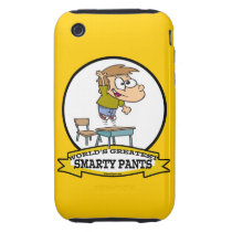 WORLDS GREATEST SMARTY PANTS BOY CARTOON TOUGH IPHONE 3 CASES