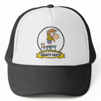 WORLDS GREATEST SMARTY PANTS BOY CARTOON TRUCKER HAT