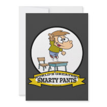 WORLDS GREATEST SMARTY PANTS BOY CARTOON ANNOUNCEMENTS