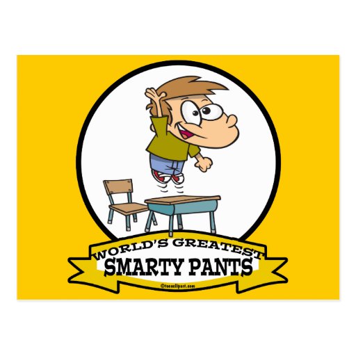 Worlds Greatest Smarty Pants Boy Cartoon Postcard Zazzle