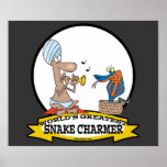 WORLDS GREATEST SNAKE CHARMER CARTOON PRINT