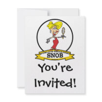 WORLDS GREATEST SNOB WOMEN CARTOON CUSTOM ANNOUNCEMENT