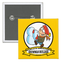 WORLDS GREATEST SNOWMAN BUILDER KIDS CARTOON BUTTONS