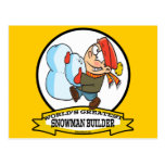 WORLDS GREATEST SNOWMAN BUILDER KIDS CARTOON POSTCARDS