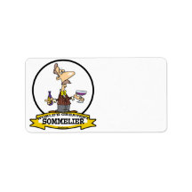 WORLDS GREATEST SOMMELIER CARTOON CUSTOM ADDRESS LABEL