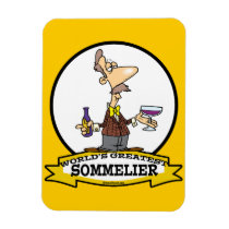WORLDS GREATEST SOMMELIER CARTOON RECTANGULAR MAGNETS