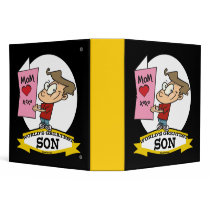 WORLDS GREATEST SON CARTOON 3 RING BINDERS