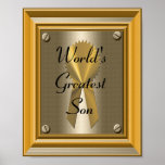 World's Greatest Son Poster Print Sign
