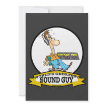 WORLDS GREATEST SOUND GUY MEN CARTOON CUSTOM INVITES