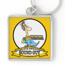 WORLDS GREATEST SOUND GUY MEN CARTOON KEY CHAINS