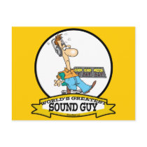 WORLDS GREATEST SOUND GUY MEN CARTOON POST CARDS