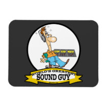 WORLDS GREATEST SOUND GUY MEN CARTOON RECTANGLE MAGNET
