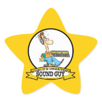 WORLDS GREATEST SOUND GUY MEN CARTOON STICKERS