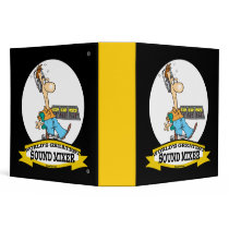 WORLDS GREATEST SOUND MIXER MEN CARTOON 3 RING BINDER