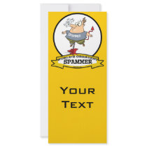 WORLDS GREATEST SPAMMER CARTOON CUSTOM RACK CARD