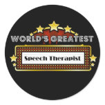 World's Greatest Speech Therapist Round Stickers