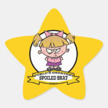 WORLDS GREATEST SPOILED BRAT CARTOON STAR STICKERS