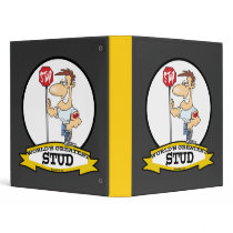 WORLDS GREATEST STUD MEN CARTOON VINYL BINDERS