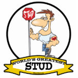 WORLDS GREATEST STUD MEN CARTOON PHOTO CUTOUT